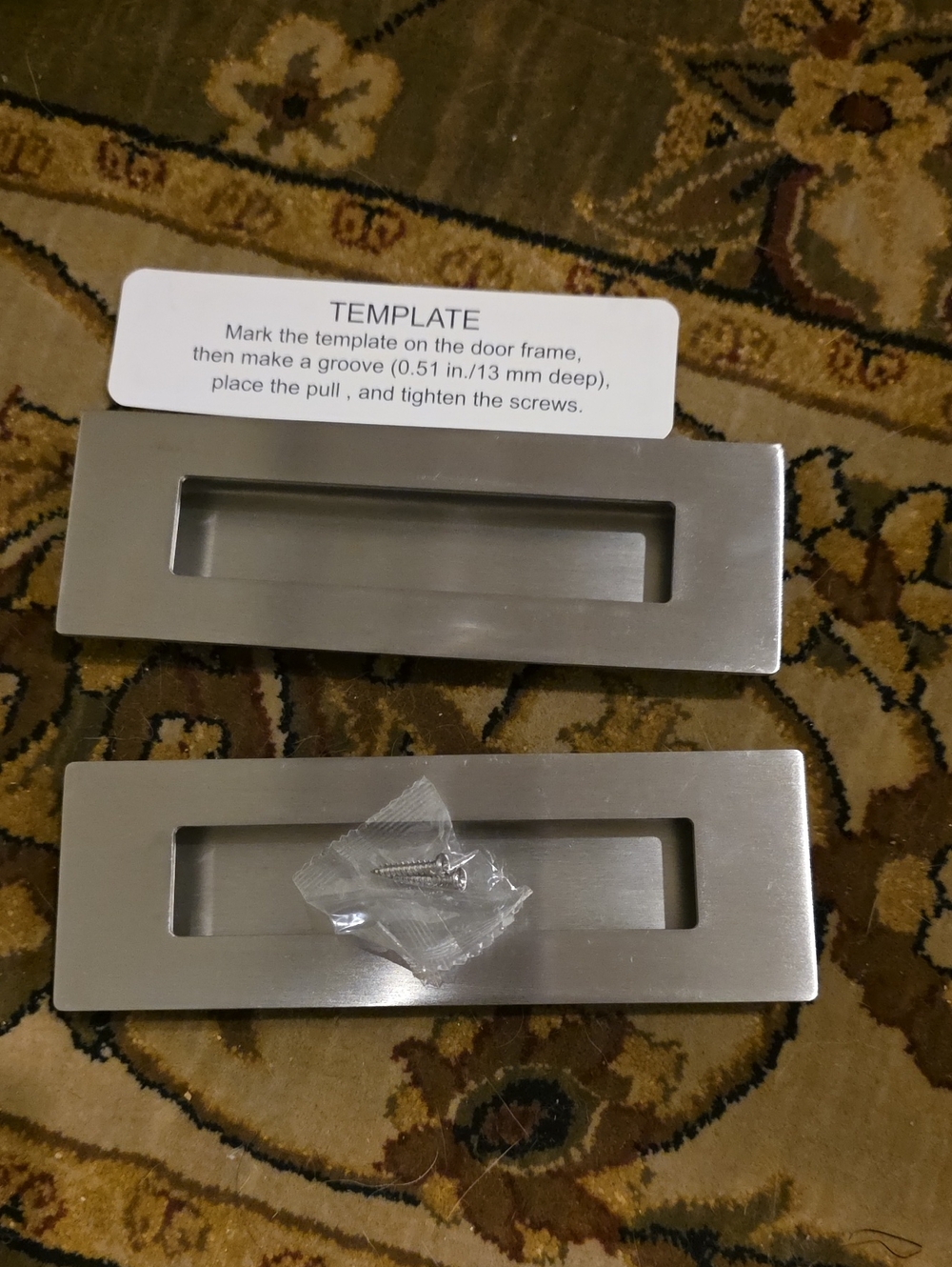 NEW Recessed Pull Handle Pair in Brushed Nickel Finish